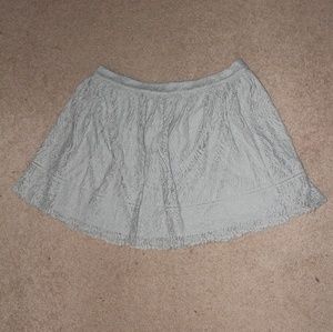 Teal Lace Mini Skirt